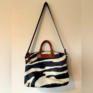 Dooney & Bourke zebra pattern Genuine Leather and crossbody/shoulder Handmade.
